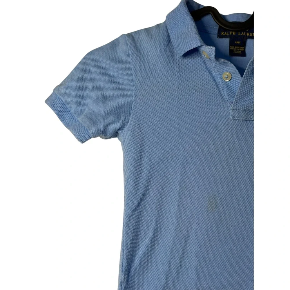 Ralph‎ Lauren Polo Shirt Blue Short Sleeve Classic Pony Logo 4/4T Kids Boys